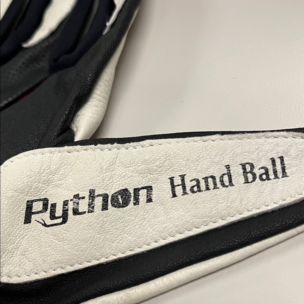 Python Partial Leather Black & White Padded Hand … - image 2